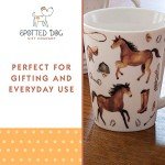 SPOTTED DOG GIFT COMPANY Horse Coffee Mug, Cute Mug 12 oz Ceramic Porcelain China Coffee Tea Cup, Horse Themed Gifts for Horse Lovers Women Men and Animal Lovers, 1 piece