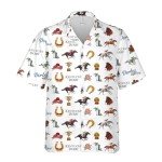 Kentucky Derby Horse Pattern Hawaiian Shirt Funny Men’s Button Down Horse Racing Hawaiian Shirt