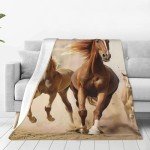 Bidesk Horse Throw Blanket - Soft, Cozy and Warm Flannel - Lightweight Yet Fuzzy Perfect for Couch, Bed, and Travel - Embrace The Outdoors with This Luxurious Horse-Themed Blankets 60"x50"