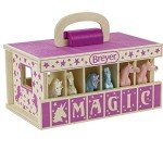 Breyer Unicorn Magic Wooden Carry Stable Playset w/ 6 Unicorns