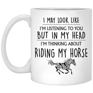 Q.PaddyShops Horse Mug - Funny Horse Riding Gifts for Women & Men, 11oz