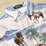 Horse Men's Hawaiian Shirt, Summer Beach Horse Button Shirt Men, Funny Horse Shirt Men, Dad Gifts, Birthday Gifts for Men (XL)