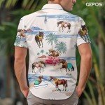 Horse Men's Hawaiian Shirt, Summer Beach Horse Button Shirt Men, Funny Horse Shirt Men, Dad Gifts, Birthday Gifts for Men (XL)