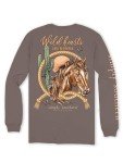 Simply Southern Wild Hearts Can't Be Broken - Horse - Adult Long Sleeve (US, Alpha, X-Large, Regular, Regular, Mocha)