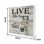 Inspirational Wooden Box Sign Desk Decor Retro Live Like Someone Horse Wood Block Plaque Box Signs with Quotes Rustic Box Sign for Home Living Room Office Shelf Table Decoration (5 X 5 Inch)