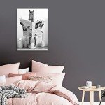 Funny Horse Bathroom Canvas Wall Art Black and White Fun Picture Farmhouse Bathroom Wall Decoration Horse Sitting on Toilet Reading Newspaper Bathroom Artwork Horse Art Ready to Hang 12" x 16"