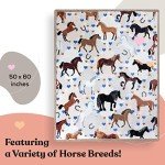 Horse Blanket - 50x60 Inch Luxuriously Soft Horse Throw Blanket - Most Beloved Horse Gifts for Girls, Women, and Horse Lovers Everywhere