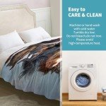 Horse Blanket Gifts for Women Girls Mom Kids Adults Teen Birthday Christmas Valentine Present Running Horse Animal Theme Decor Home Bedroom Living Room Sofa Couch Soft Cozy Plush Fleece Throw 60"x50"