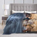 Horse Blanket Galloping Running Horse Soft Decorative Flannel Throw Blanket Lightweight Cozy Fuzzy Blanket for Couch, Bed and Chair-60''x50''