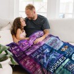 Qotuty Horse Gifts for Girls Women Blanket 50"x60", Cowgirl Equestrian Gifts Stuff Equipment for Horse Lovers for Birthday/Christmas Throw Blanket