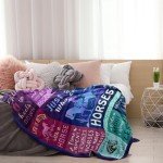Qotuty Horse Gifts for Girls Women Blanket 50"x60", Cowgirl Equestrian Gifts Stuff Equipment for Horse Lovers for Birthday/Christmas Throw Blanket