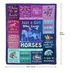 Qotuty Horse Gifts for Girls Women Blanket 50"x60", Cowgirl Equestrian Gifts Stuff Equipment for Horse Lovers for Birthday/Christmas Throw Blanket