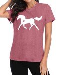 VVNTY Horse Lover Shirt Women: Horse Heart T Shirt Funny Horses T-Shirt Casual Animal Graphic Tees