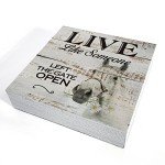 Inspirational Wooden Box Sign Desk Decor Retro Live Like Someone Horse Wood Block Plaque Box Signs with Quotes Rustic Box Sign for Home Living Room Office Shelf Table Decoration (5 X 5 Inch)