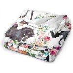 Horse Pattern Flannel Fleece Blanket – Ultra-Soft and Cozy Horse Blanket, Lightweight and Warm for Couch, Bed, Travel, Gift for Horse Lovers (Horse-A, 60-80 in)