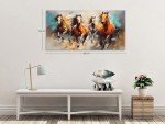 KUNHAAH Wall Art Canvas Painting Running Horse 1 Piece Symbolizes Success and Power Abstract Artistic Background Picture Poster Print Framed and Stretched Ready to Hang for Living Room Bedroom