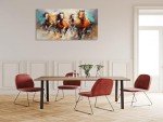 KUNHAAH Wall Art Canvas Painting Running Horse 1 Piece Symbolizes Success and Power Abstract Artistic Background Picture Poster Print Framed and Stretched Ready to Hang for Living Room Bedroom