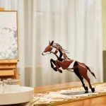 SunBlogs Art Horse Statue, Unique Metal Art Handmade Sculpture for Home Decor, Rustic Decor, Gifts for Horse Lovers (Brown)