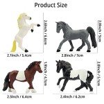 Toymany 12PCS 2-3" Tiny Horse Figurines Toy Set, Plastic Pony Small Foal Figures, Easter Eggs Birthday Gift Cupcake Horse Cake Topper for Kids Toddlers
