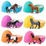 Toymany 12PCS 2-3" Tiny Horse Figurines Toy Set, Plastic Pony Small Foal Figures, Easter Eggs Birthday Gift Cupcake Horse Cake Topper for Kids Toddlers