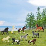 Toymany 12PCS 2-3" Tiny Horse Figurines Toy Set, Plastic Pony Small Foal Figures, Easter Eggs Birthday Gift Cupcake Horse Cake Topper for Kids Toddlers