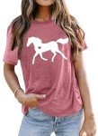 VVNTY Horse Lover Shirt Women: Horse Heart T Shirt Funny Horses T-Shirt Casual Animal Graphic Tees