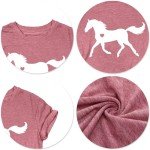 VVNTY Horse Lover Shirt Women: Horse Heart T Shirt Funny Horses T-Shirt Casual Animal Graphic Tees