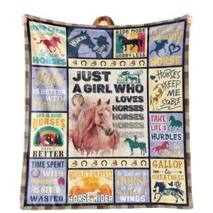 WLLHEO Horse Gifts for Girls Women, Horse Blanket for Women, Gifts for Horse Lovers, Horse Stuff for Girls, Horse Lovers Gift Decor Throws 60" x 50"