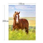 QH 60 x 80 Inch Beautiful Horse Pattern Super Soft Throw Blanket for Bed Sofa Lightweight Blanket Throw Size for Kids Adults All Season