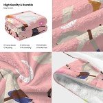 Cute Pink Horse Blanket Cartoon Throw Blanket, Kids Plush Fleece Blanket Super Cozy Soft Flannel Blanket Decorative Fuzzy Throws for Sofa Bed Living Room (50×60inch, Pink Cartoon Horse)