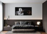 Jiuqinghua Wall Art Canvas Print Picture White and Brown Horses 1 Panel Wild Animal Painting Artwork for Living Room Bedroom Office Home Wall Decor Stretched and Framed Ready to Hang 30x60inches