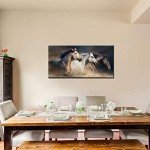 Nachic Wall Large Animal Pictures Wall Art Desert Running Horses Painting Picture Print on Canvas Modern Living Room Office Wall Decor With Wood Frame Ready to Hang 24x48