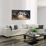 Nachic Wall Large Animal Pictures Wall Art Desert Running Horses Painting Picture Print on Canvas Modern Living Room Office Wall Decor With Wood Frame Ready to Hang 24x48