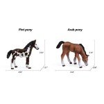 UANDME 8PCS Realistic Foal and Horse Figurines, Plastic Pony Toys for Girls and Boys, Horse Club Cake Topper and Party Decoration