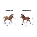 UANDME 8PCS Realistic Foal and Horse Figurines, Plastic Pony Toys for Girls and Boys, Horse Club Cake Topper and Party Decoration