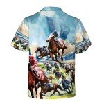 Horse Racing Hawaiian Shirts for Men Women, Funny Horse Gift for Men, Kentucky Derby Hawaiian Shirts Button Down