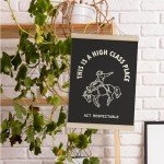 HRQKO Southwestern High Class Place Act Respectable Poster Hanger Frame, Western Wall Art, Modern Cowboy Wall Art with Wooden Frames, Horse Wall Hanging Banner Decor for Dorm Home Office, 12x16 Inch