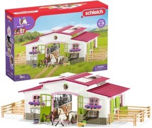 Schleich Horse Club - 97PC Riding Center Horse Toy Playset with Rider, 2 Horses, Barn and Farm Figurine Accessories for Girls and Boys - Interactive Play Figures - Realistic Kids Toys Ages 5+ - 42344