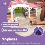 Schleich Horse Club - 97PC Riding Center Horse Toy Playset with Rider, 2 Horses, Barn and Farm Figurine Accessories for Girls and Boys - Interactive Play Figures - Realistic Kids Toys Ages 5+ - 42344