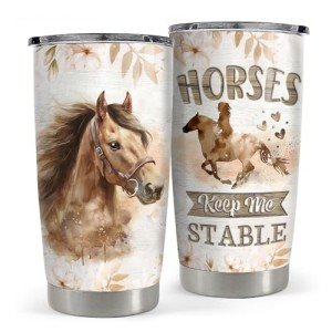 SANDJEST 20oz Stainless Steel Insulated TumblerHorse Tumbler 20oz Stainless Steel Insulated Coffee Travel Mug Cup for Women Girls Horse Gifts for Birthday Christmas Mothers Day