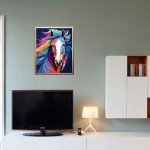 Maomaomi Paint by Numbers DIY Acrylic Painting Kit for Kids & Adults Beginner – 16" Wx20 L Colorful Horse Head Pattern