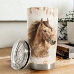 SANDJEST 20oz Stainless Steel Insulated TumblerHorse Tumbler 20oz Stainless Steel Insulated Coffee Travel Mug Cup for Women Girls Horse Gifts for Birthday Christmas Mothers Day