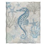 Jekeno Sea Horse Blanket Ocean Gifts for Adult Kids, Throw Blanket for Women Men, Nautical Ocean Decor Gifts for Boys Girls Age 2 3 4 5 6 7 8 9 10 Year Old