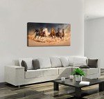 LevvArts - Large Size Running Horse Canvas Wall Art,Wild Animal Picture Print on Canvas,Framed Gallery Wrapped,Modern Home and Office Decoration,-24"x48"