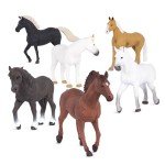Terra by Battat – 6 Pcs 6" Horse Toys – Plastic Animal Figures Horses – Realistic Mustang Figurines – Collectible Horse Gift for Kids 3+ – Horse Party Decorations