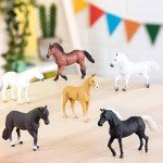 Terra by Battat – 6 Pcs 6" Horse Toys – Plastic Animal Figures Horses – Realistic Mustang Figurines – Collectible Horse Gift for Kids 3+ – Horse Party Decorations