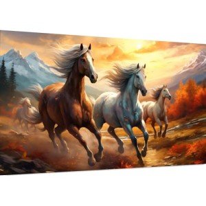 Extra Large Diamond Art Kits for Adults, 5D Horse Large Diamond Painting Kits for Beginners, Full Drill Horse Crafts Gem Art Painting for Home Wall Decor 28x16in