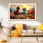 Extra Large Diamond Art Kits for Adults, 5D Horse Large Diamond Painting Kits for Beginners, Full Drill Horse Crafts Gem Art Painting for Home Wall Decor 28x16in