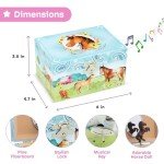 Jewelkeeper Jewelry Box for Girls - Barn Design Musical Jewelry Box with Spinning Horse Doll - Pony Stuff for Girls, Horse Gift for Kids, Equestrian Keepsake for Ages 2 and Up- Home on the Range Tune