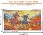 Extra Large Diamond Art Kits for Adults, 5D Horse Large Diamond Painting Kits for Beginners, Full Drill Horse Crafts Gem Art Painting for Home Wall Decor 28x16in